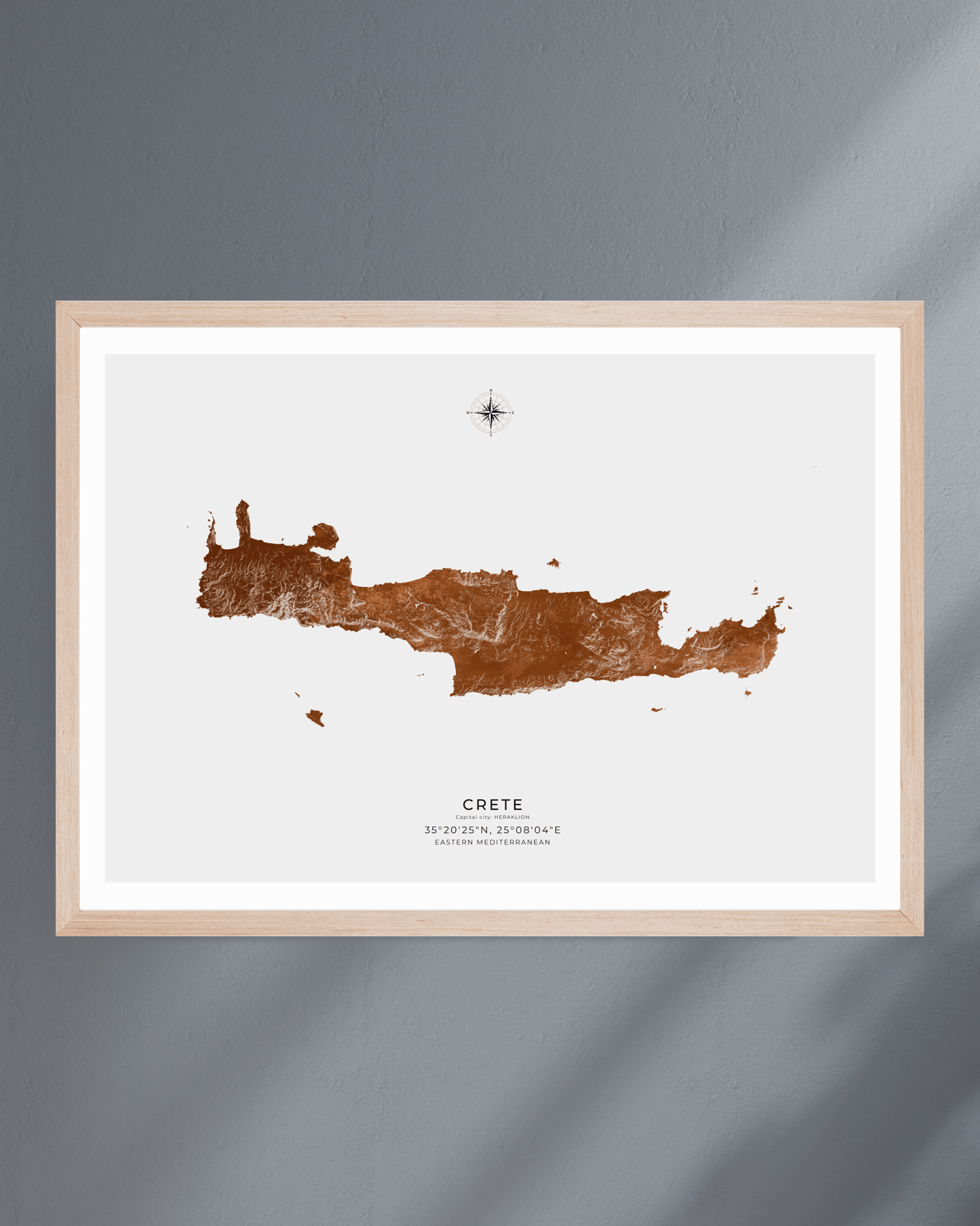 Crete - Fine Art Map - Bronze