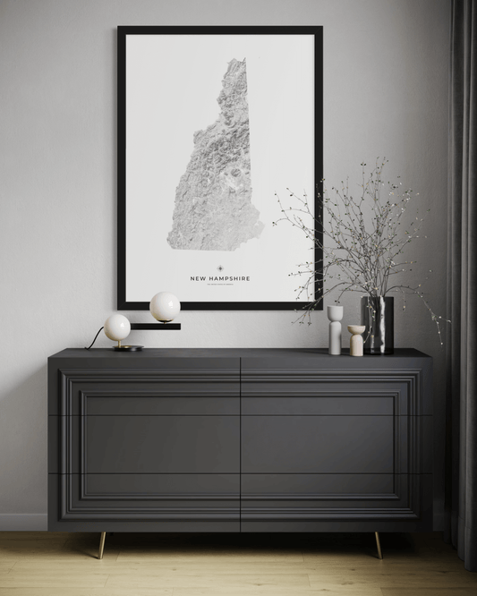 New Hampshire - Fine Art Topographical Map Print