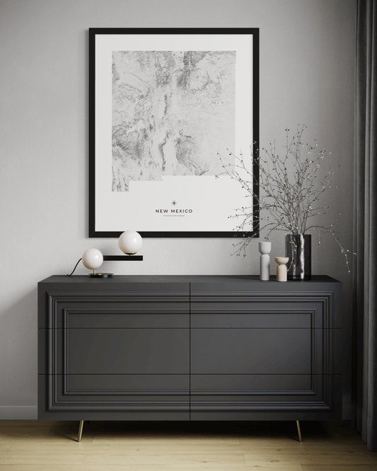 New Mexico - Fine Art Topographical Map Print