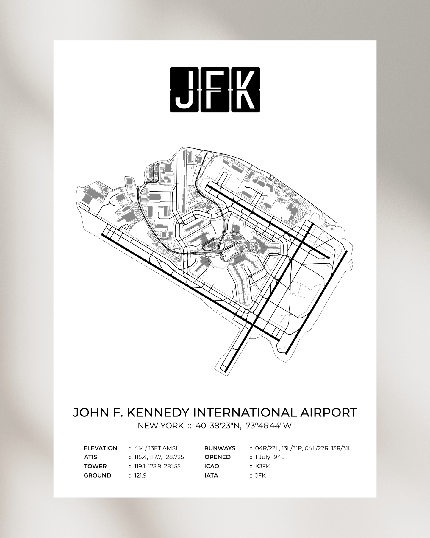 JFK - John F. Kennedy International Airport Map