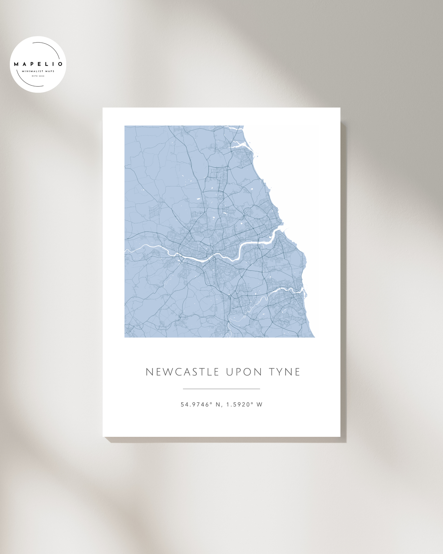 Newcastle upon Tyne -  Framed Map