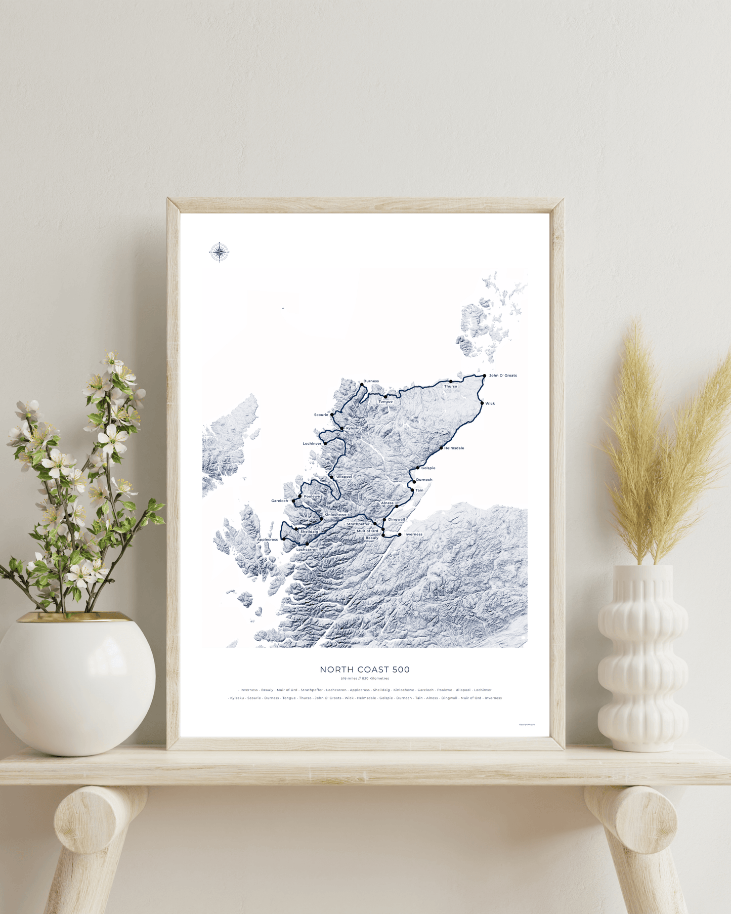 North Coast 500 Route Map - Fine Art Print