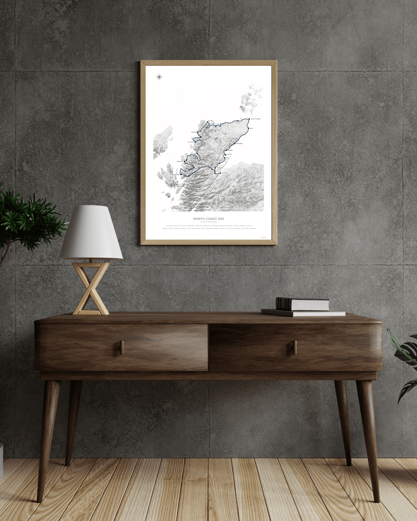 North Coast 500 Route Map - Fine Art Print