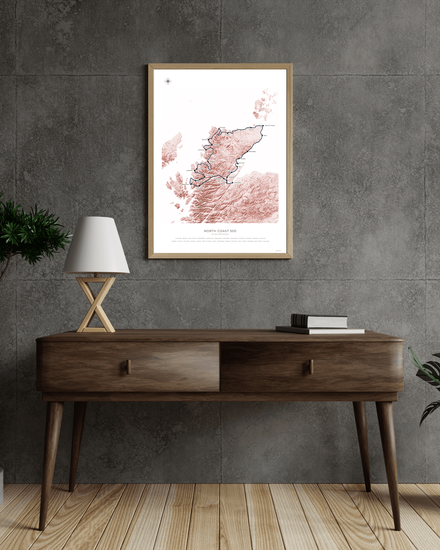 North Coast 500 Route Map - Fine Art Print