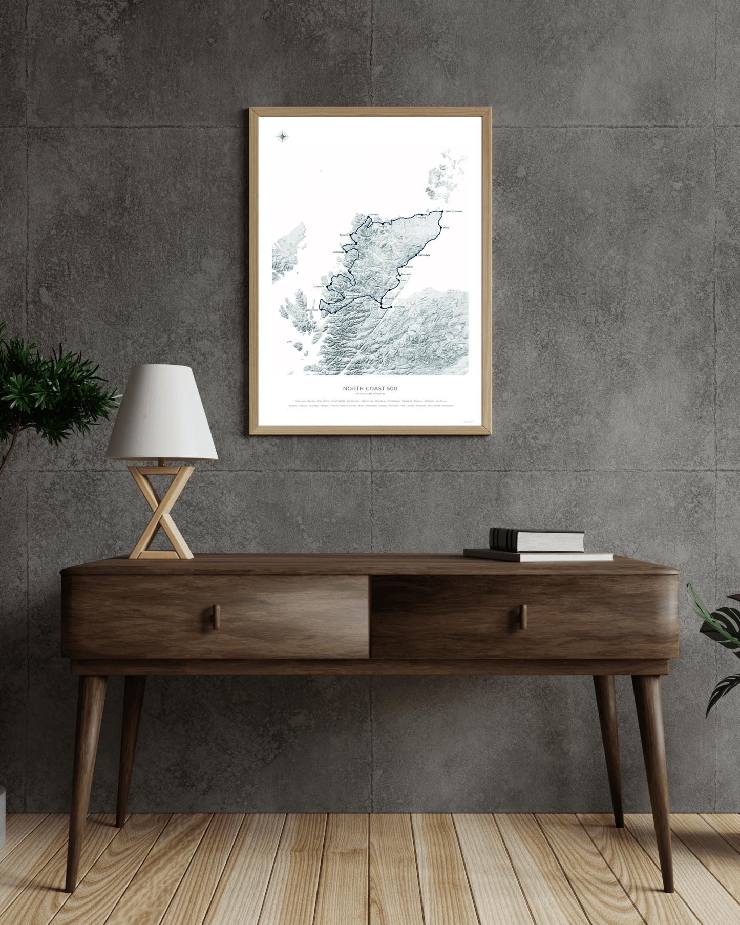 North Coast 500 Route Map - Fine Art Print