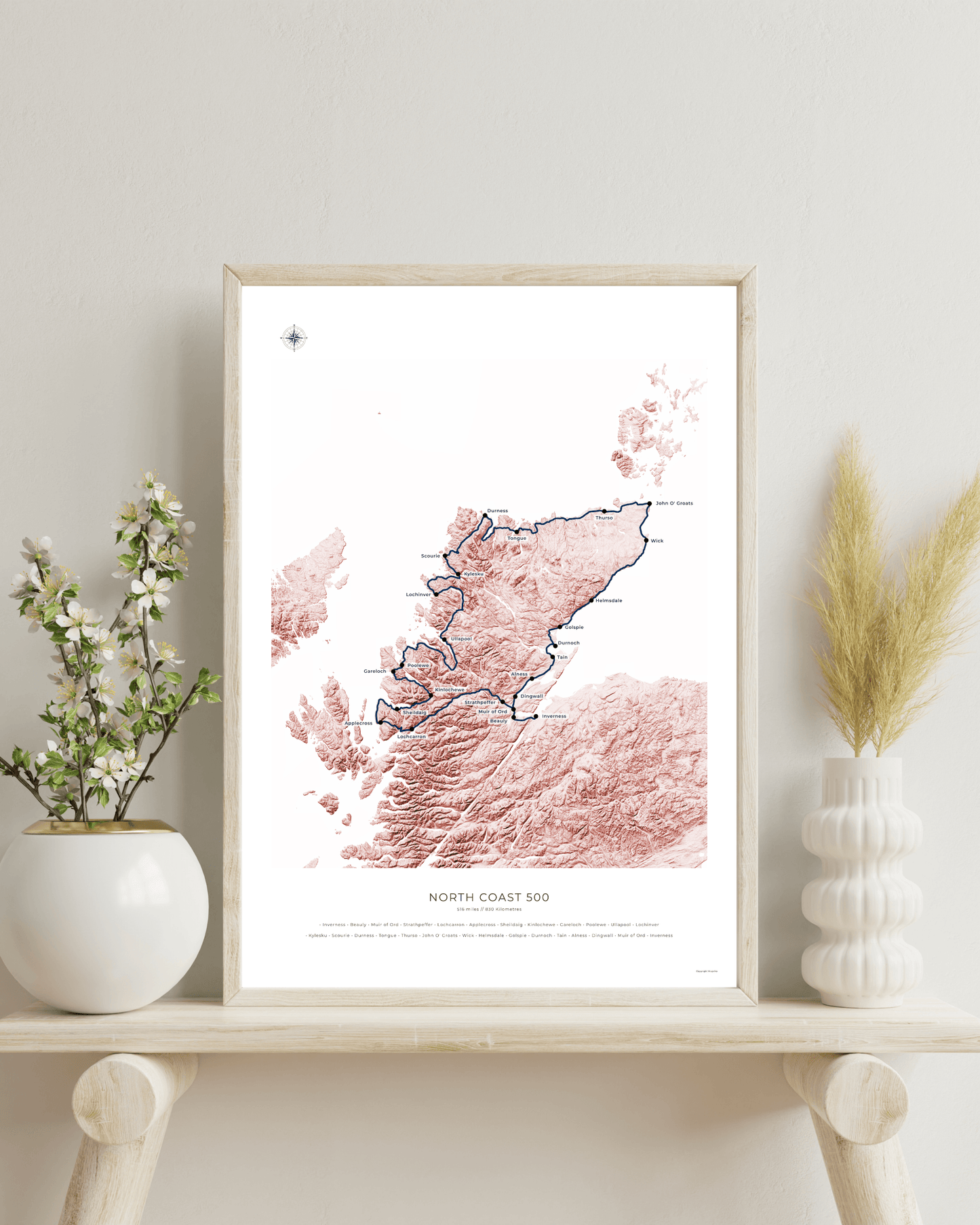 North Coast 500 Route Map - Fine Art Print