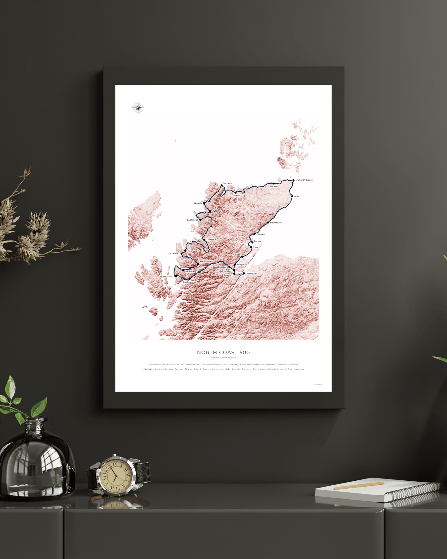 North Coast 500 Route Map - Fine Art Print