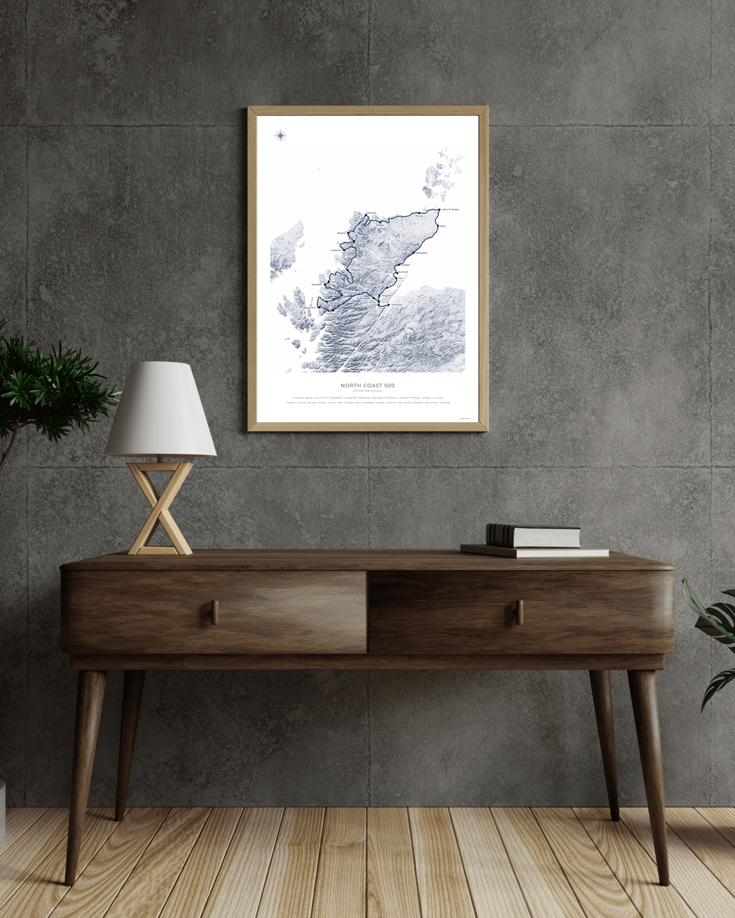 North Coast 500 Route Map - Fine Art Print