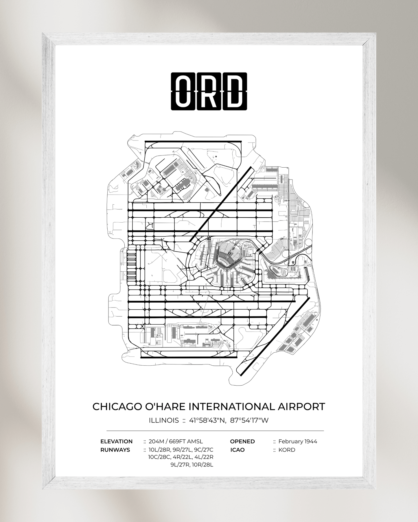 ORD - Chicago O'Hare International Airport Map