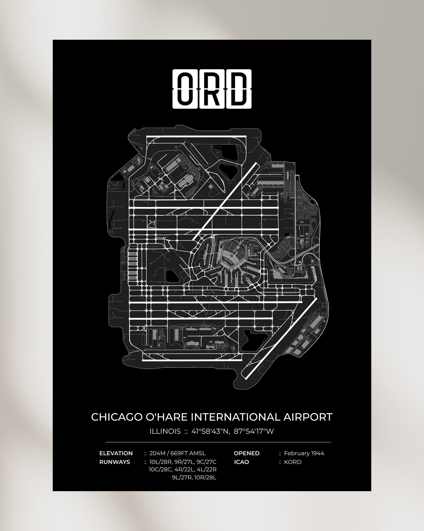 ORD - Chicago O'Hare International Airport Map