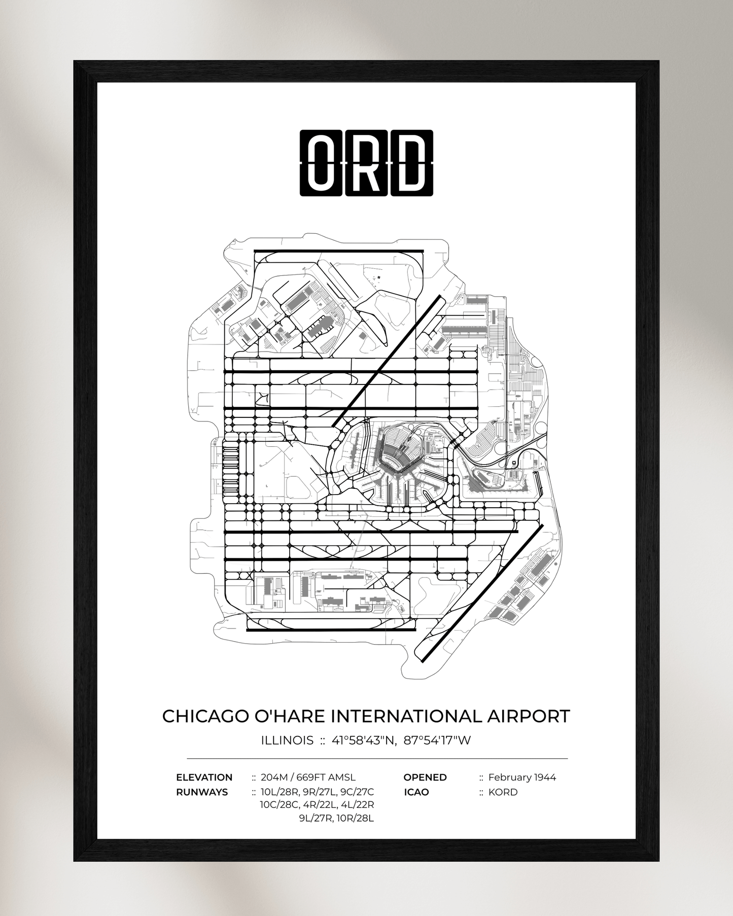 ORD - Chicago O'Hare International Airport Map