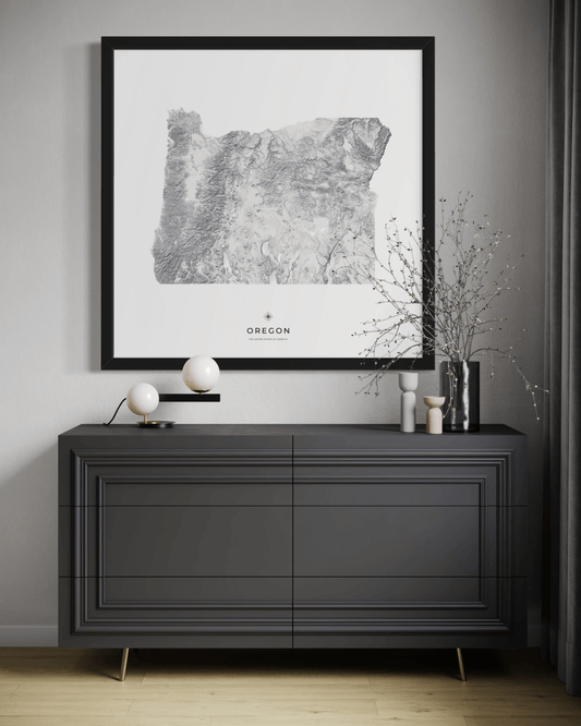 Oregon - Fine Art Topographical Map Print