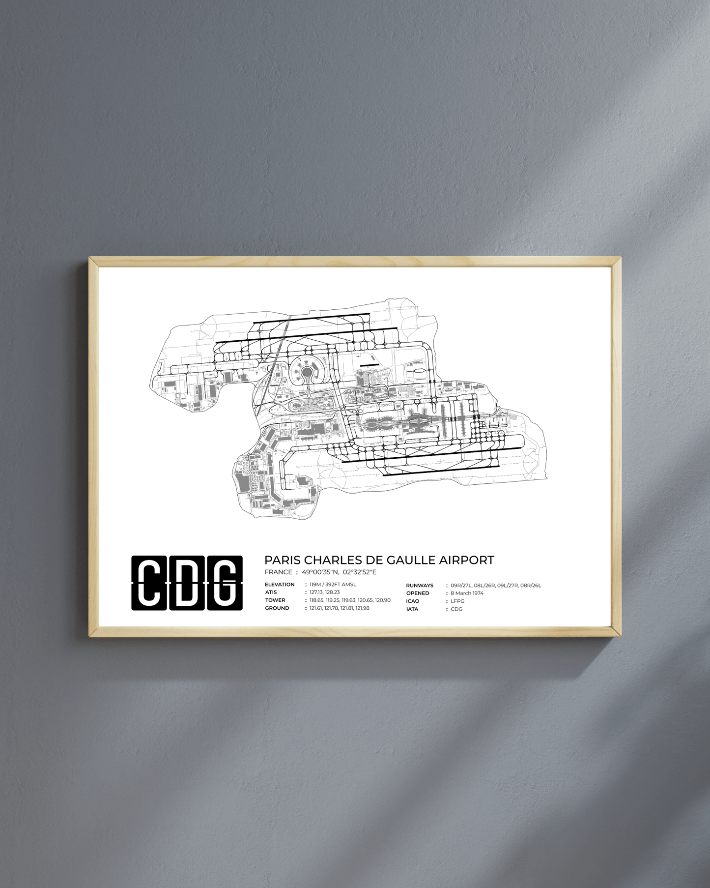 CDG -  Paris Charles de Gaulle Airport Map