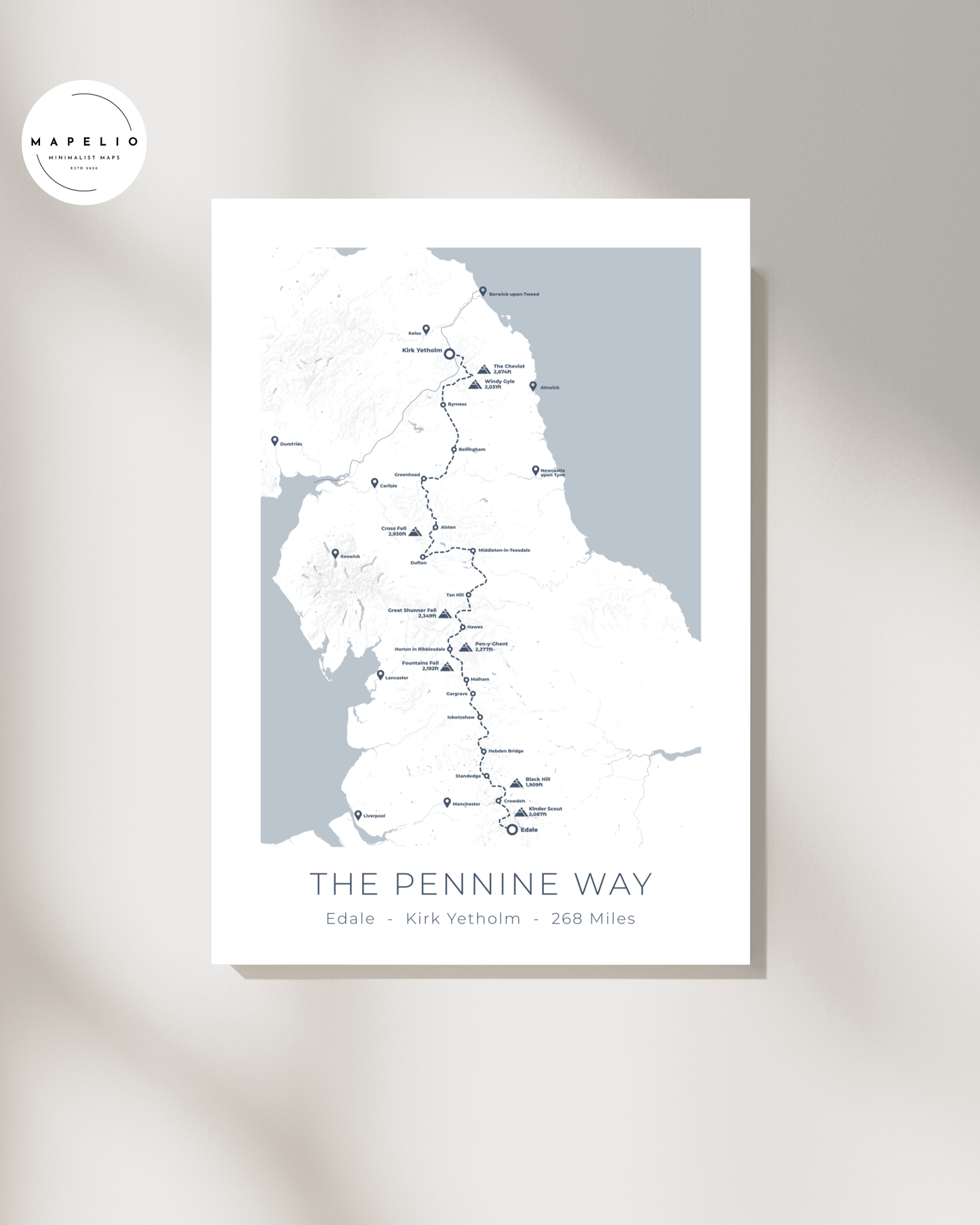 Pennine Way - Route Map Print