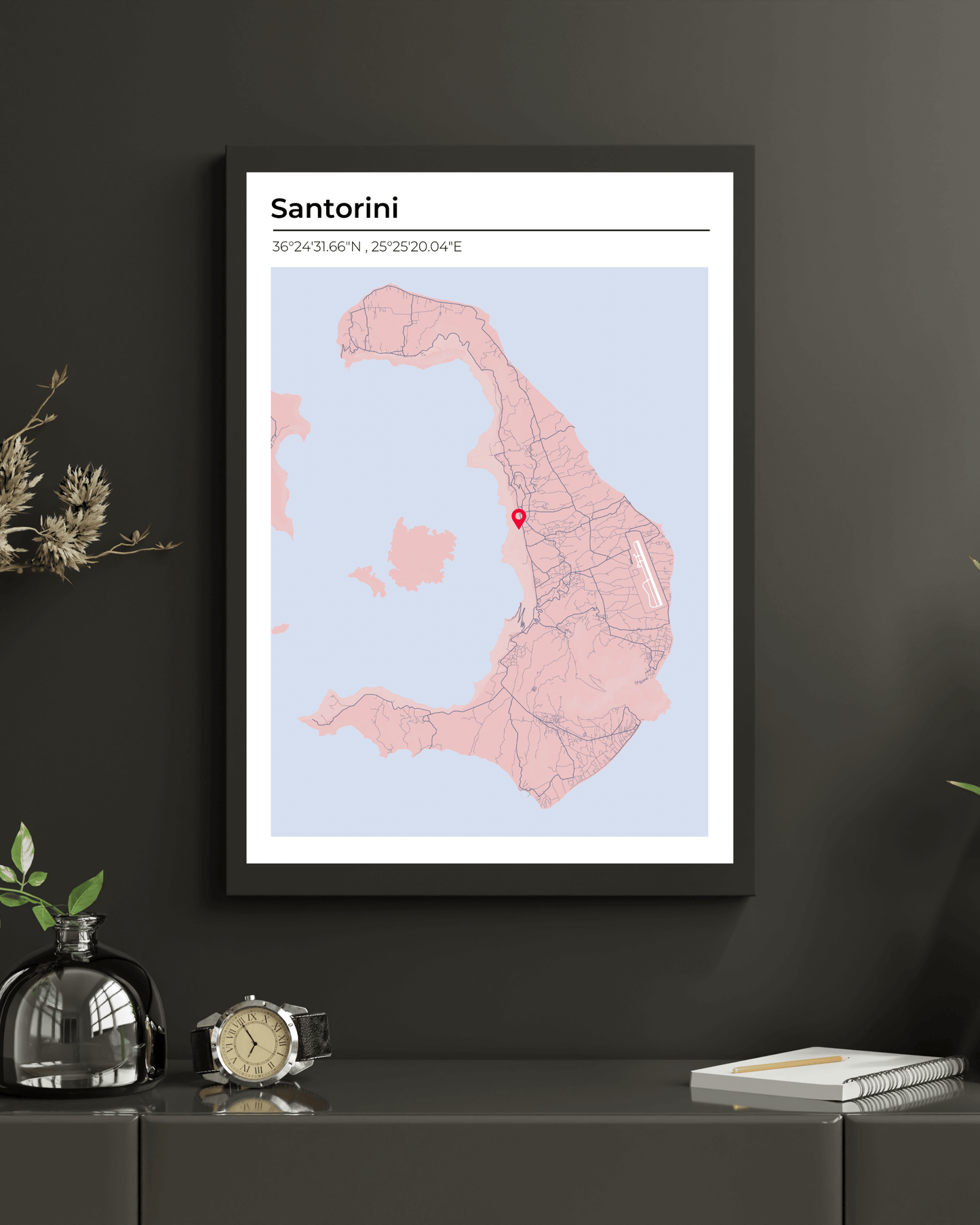 Personalised Map of Santorini