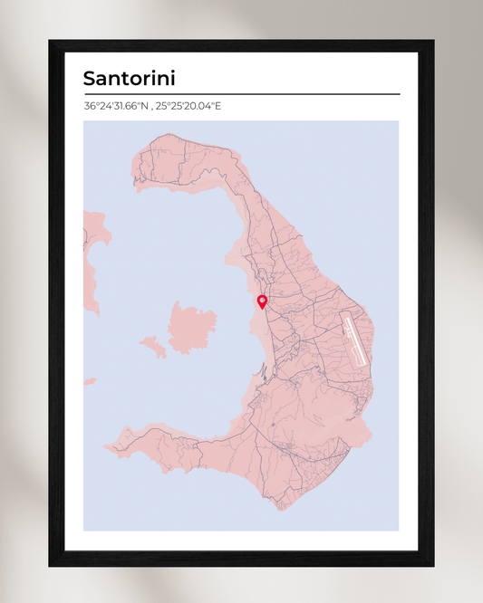 Personalised Map of Santorini