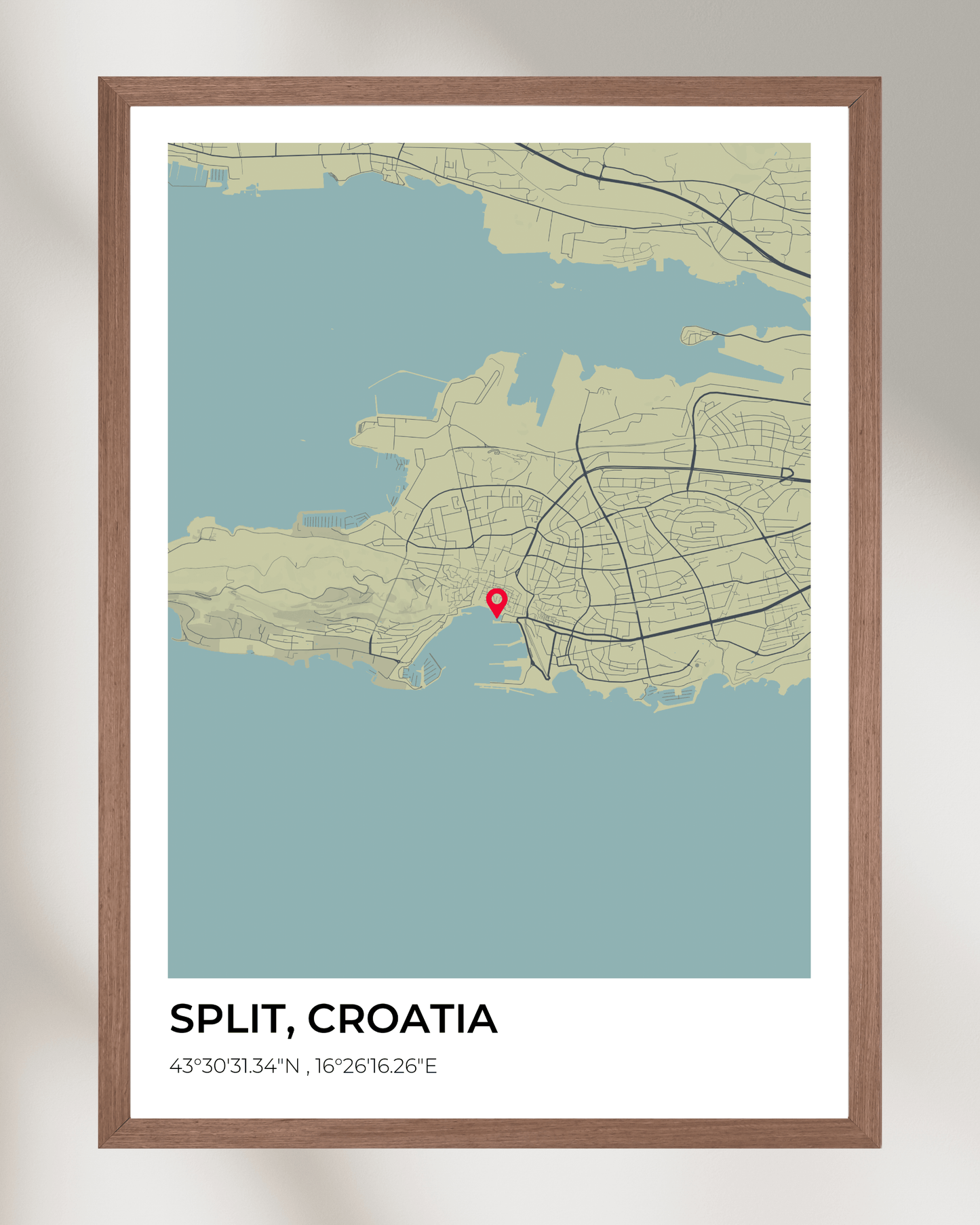 Personalised Map of Split, Croatia