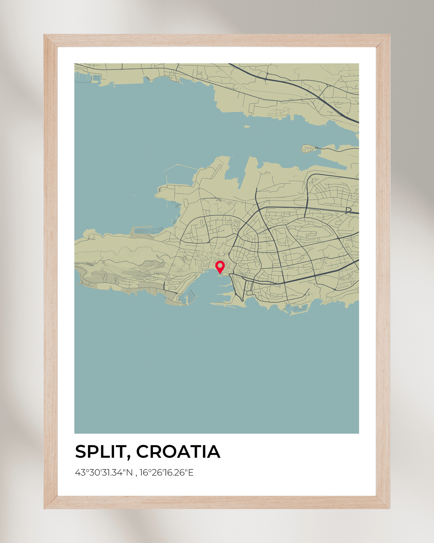 Personalised Map of Split, Croatia