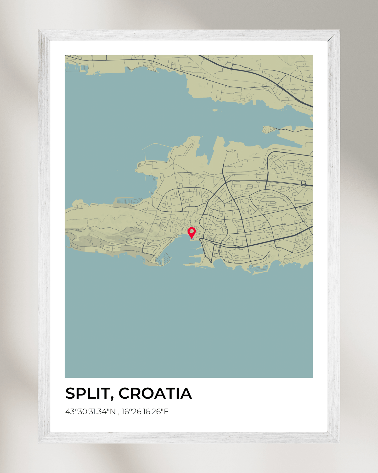 Personalised Map of Split, Croatia