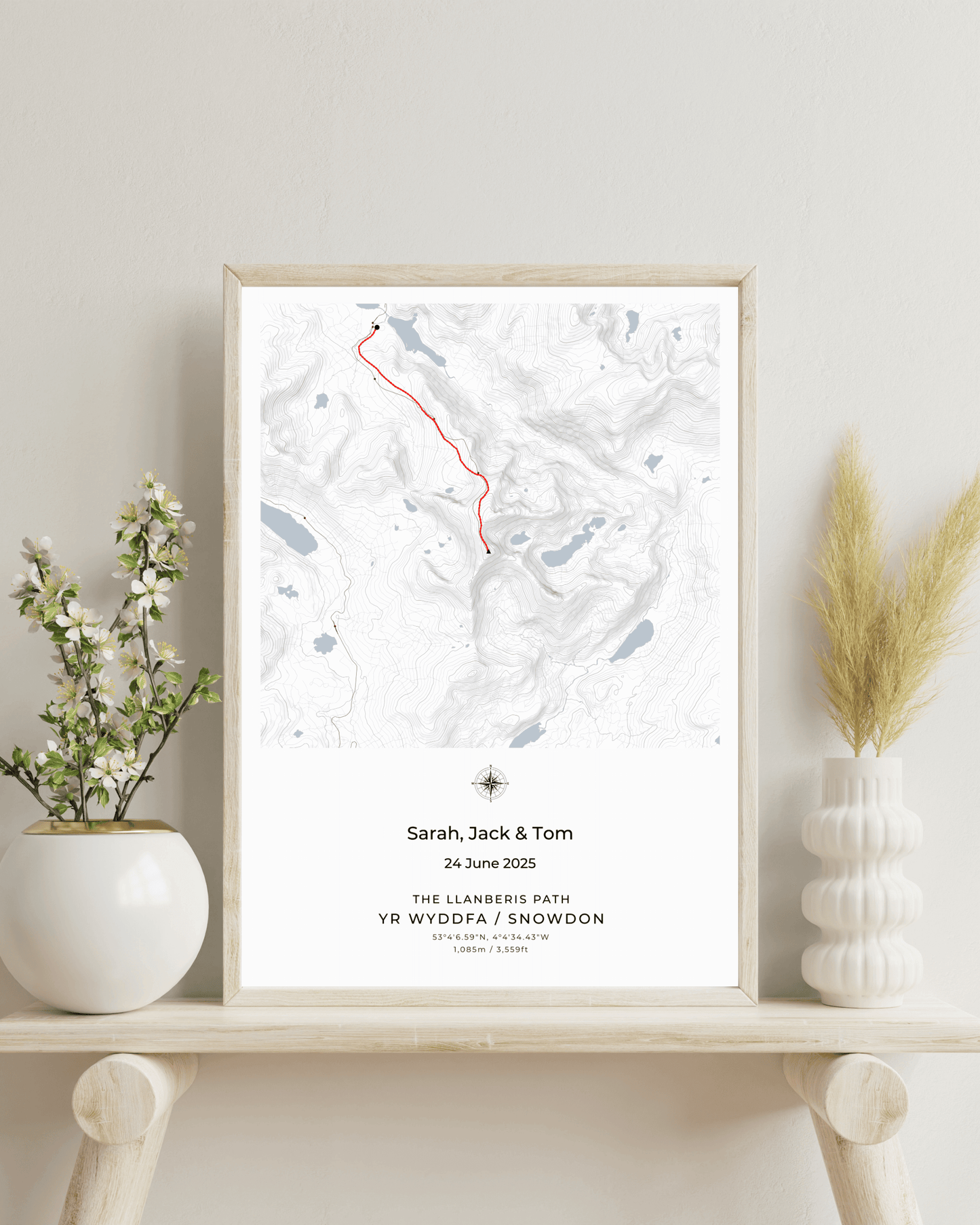 Personalised Snowdon Route Map