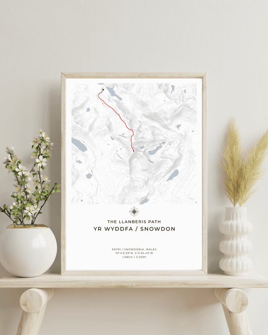 Custom Personalised Snowdon Route Map