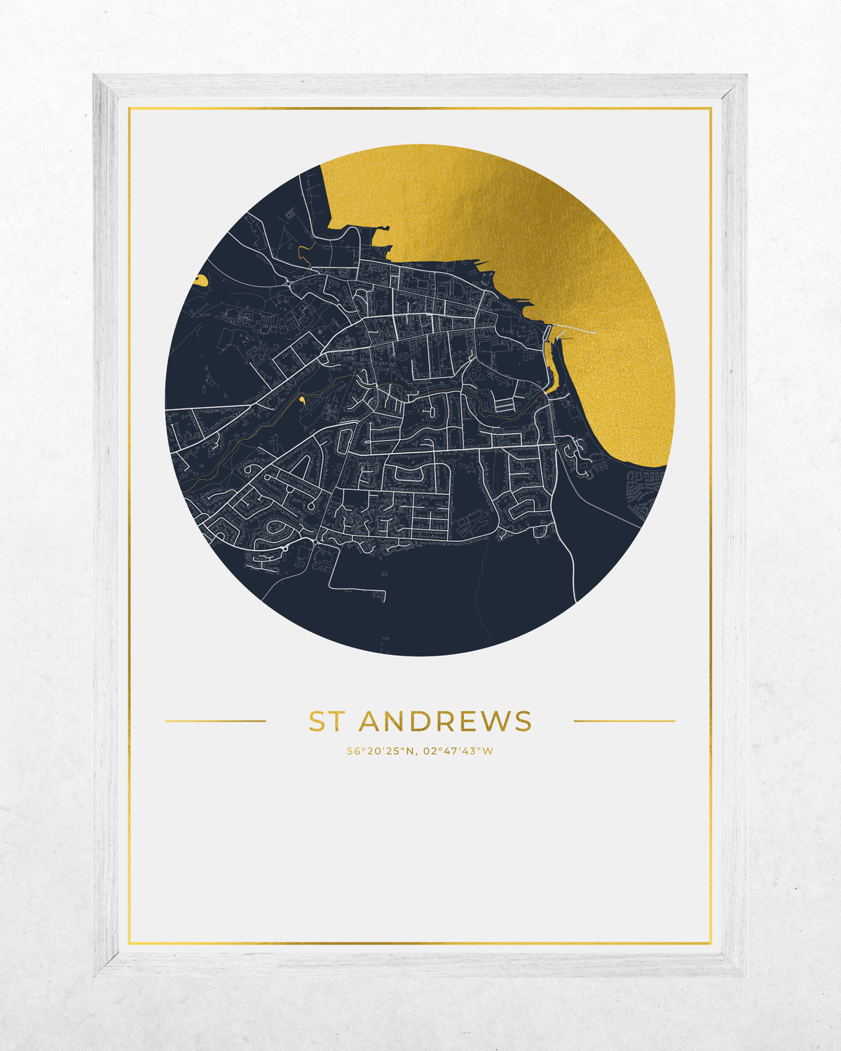 St Andrews - Gold Fine Art Map Print