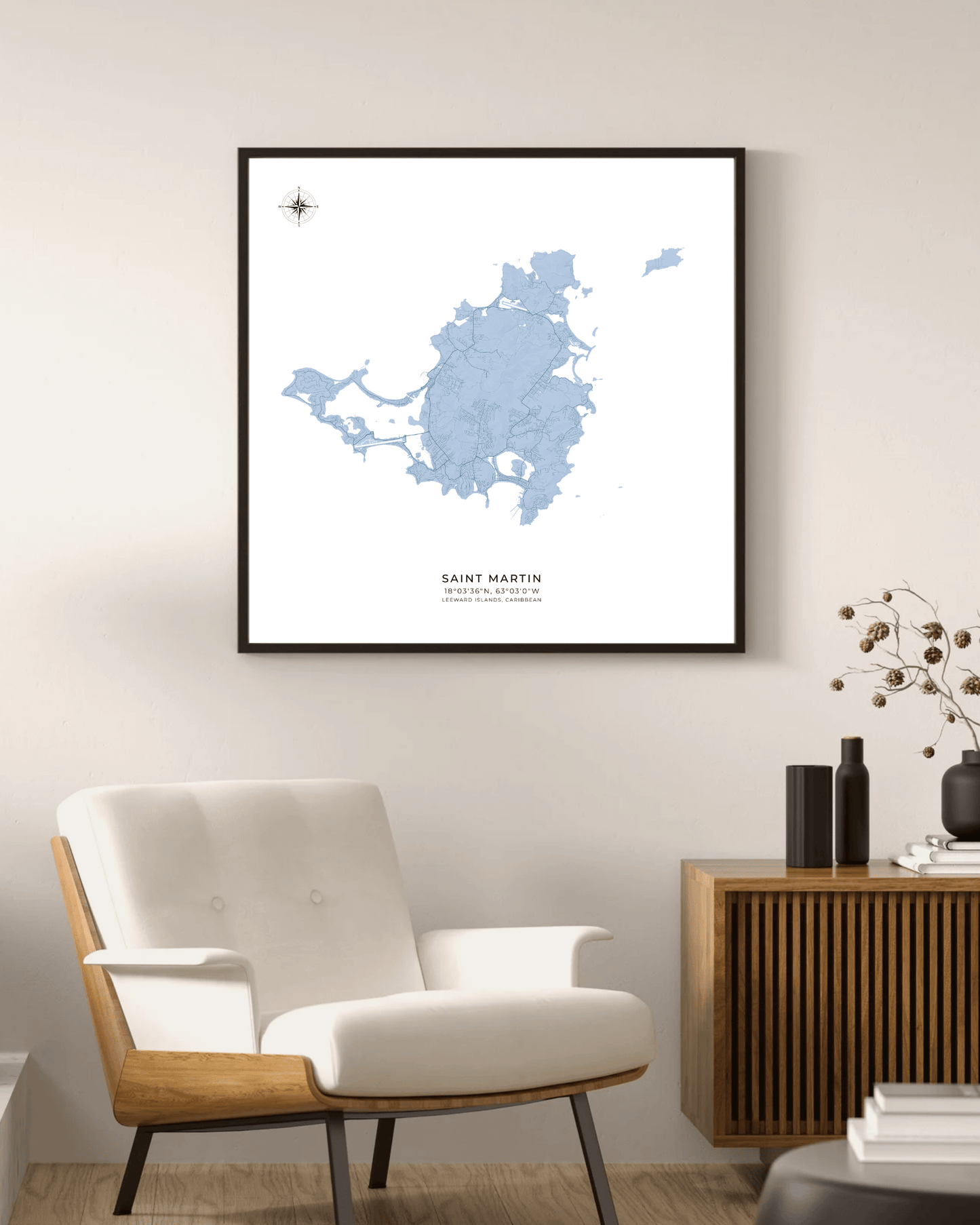 Saint Martin - Fine Art Map Print