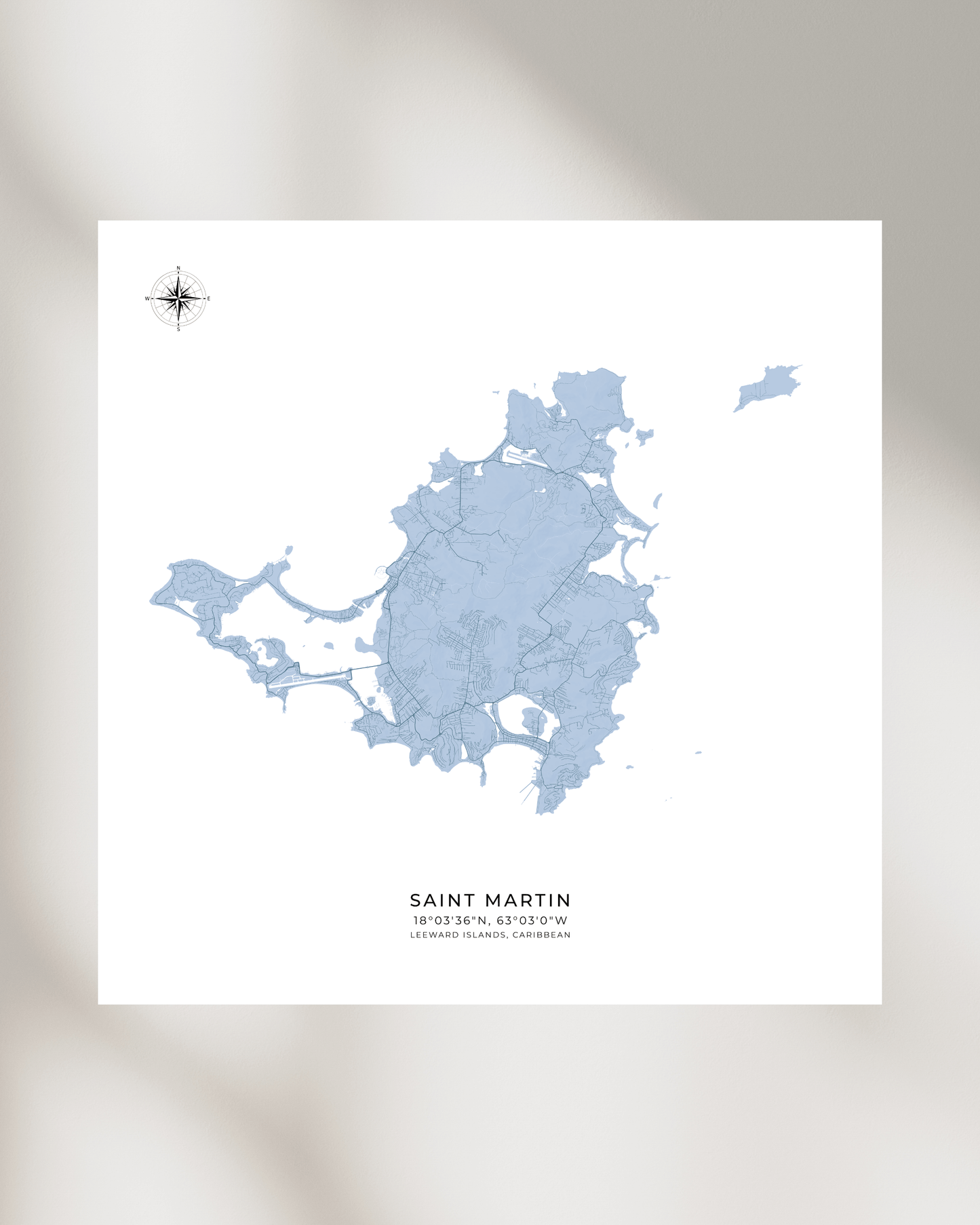 Saint Martin - Fine Art Map Print