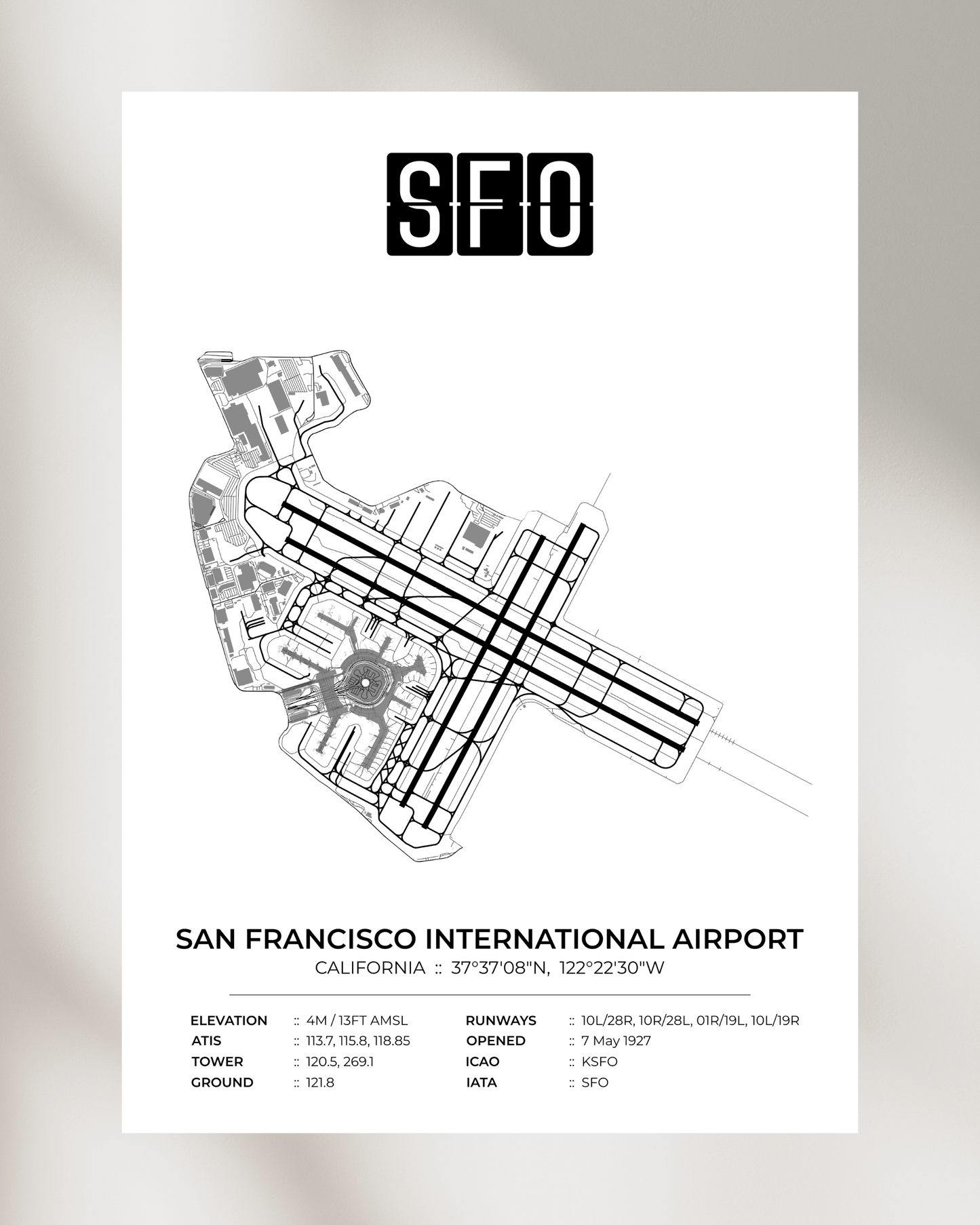 SFO - San Francisco International Airport Map