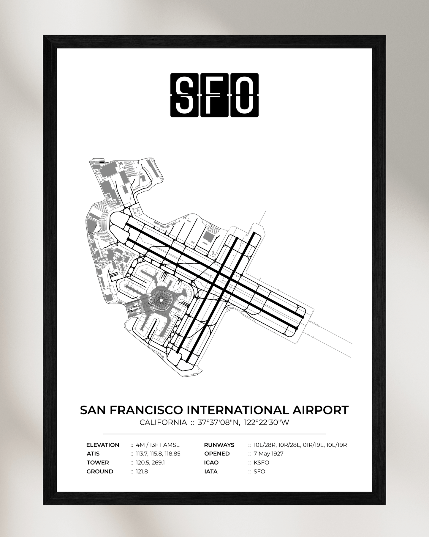 SFO - San Francisco International Airport Map