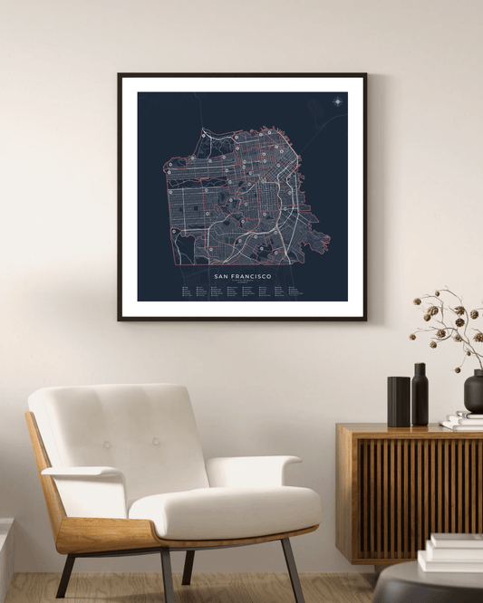 San Francisco - Neighborhood Map Poster