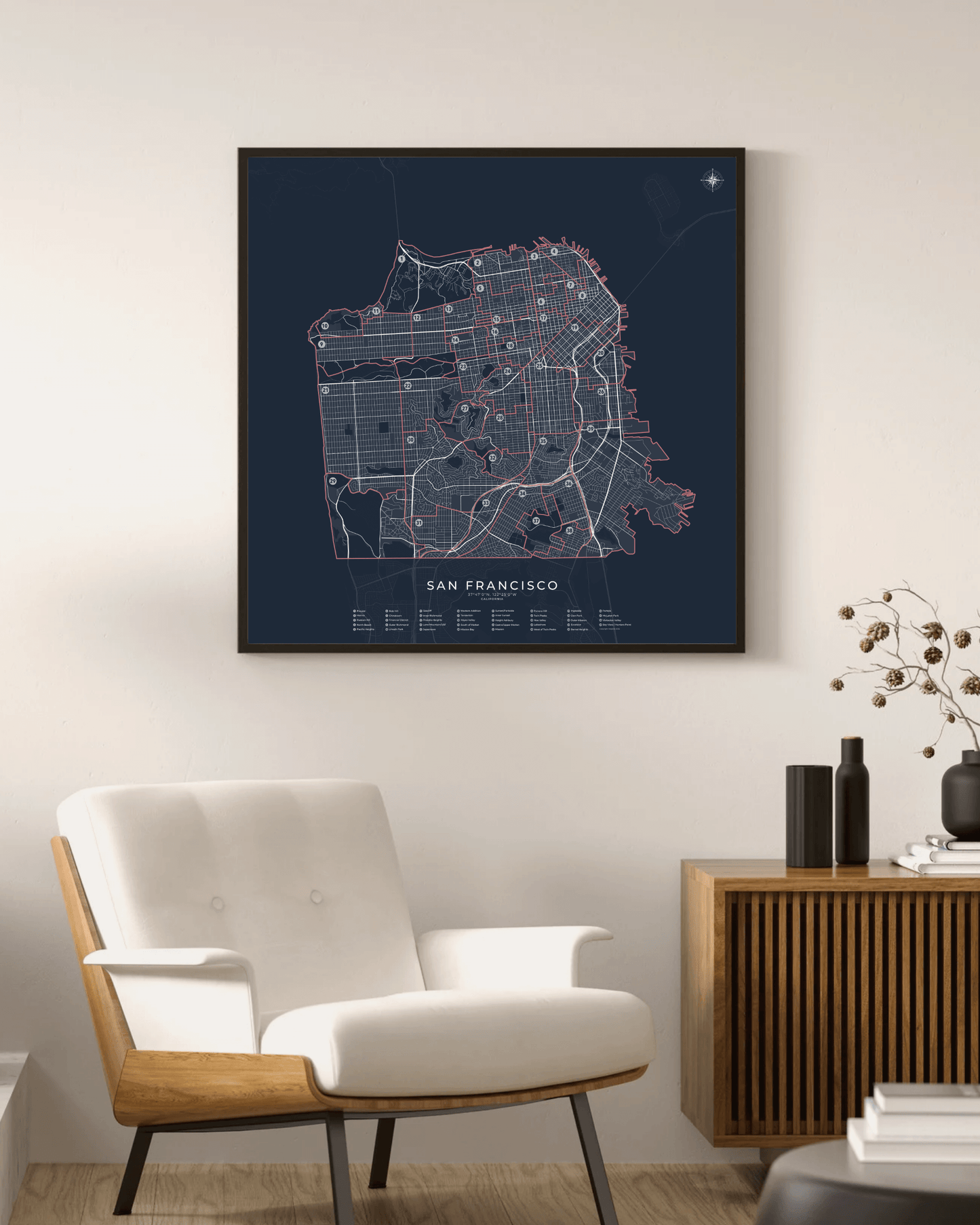 San Francisco - Neighborhood Map Poster