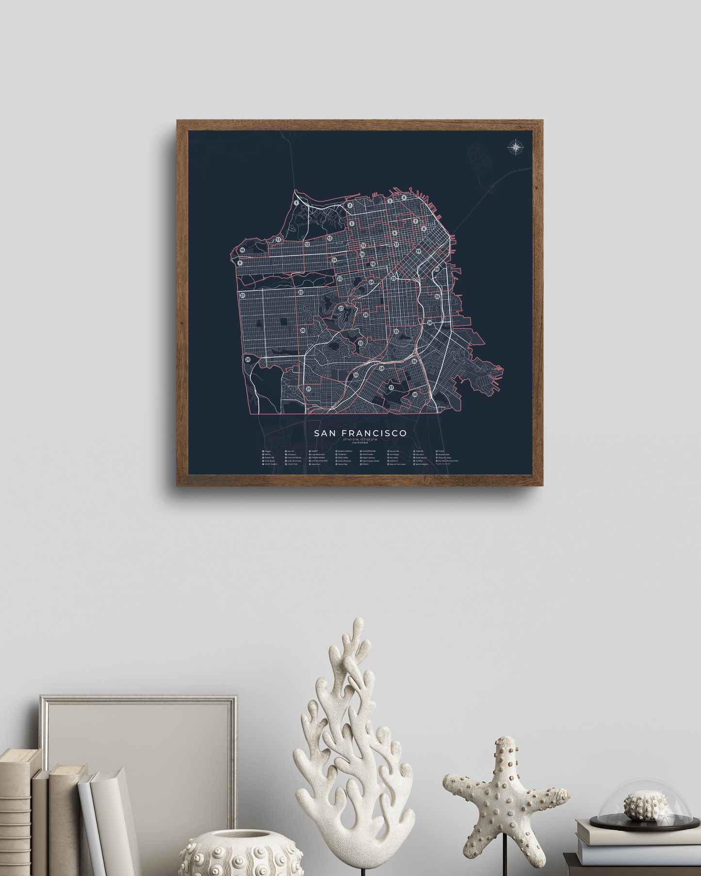 San Francisco - Neighborhood Map Poster