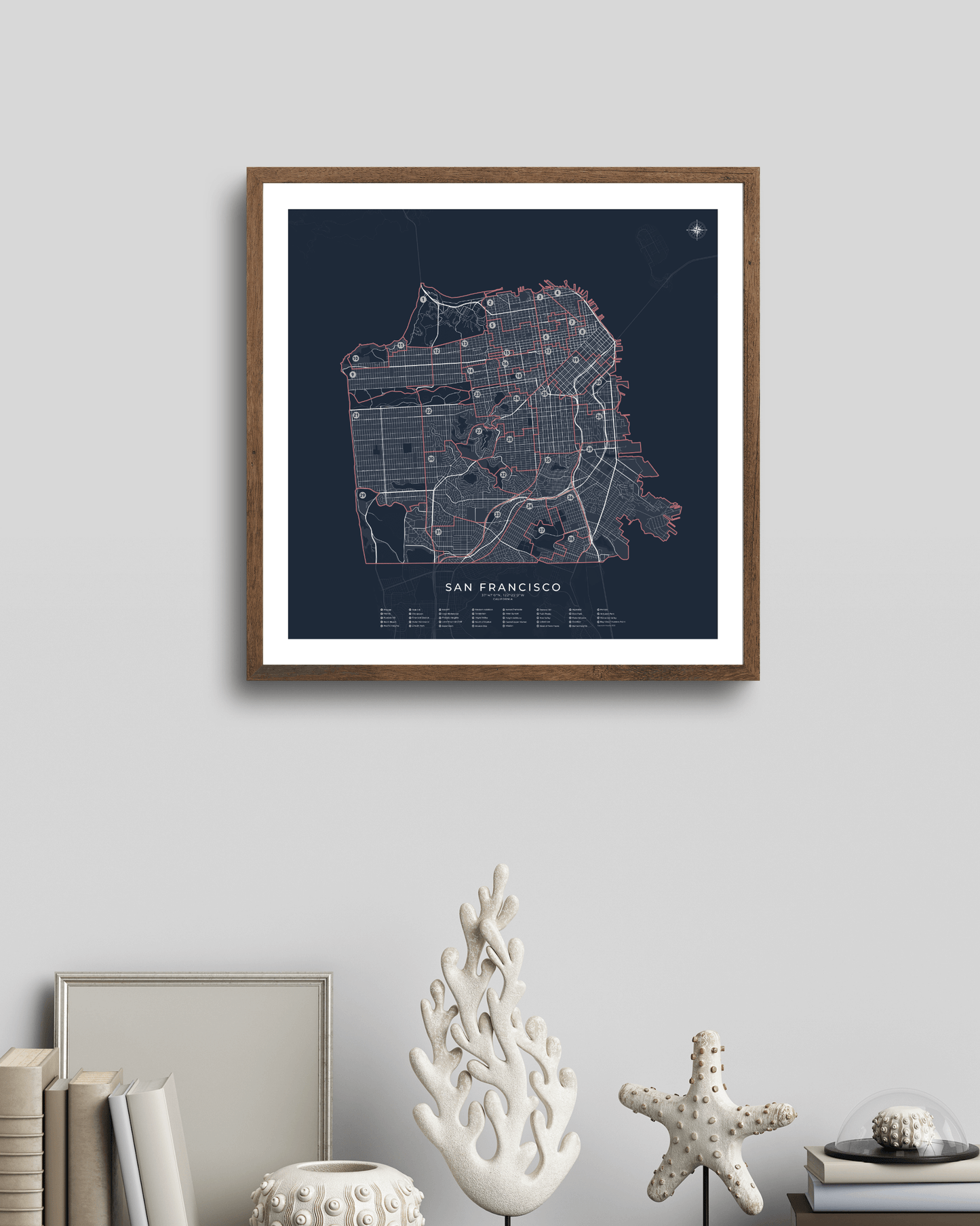 San Francisco - Neighborhood Map Poster