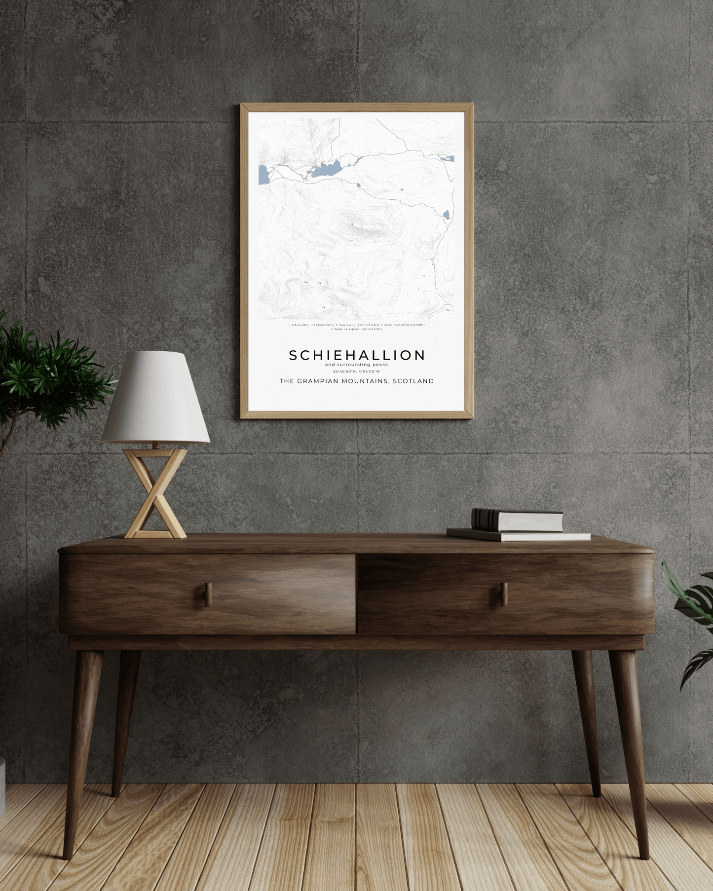 Schiehallion & Surrounding peaks - Contour Map Print Poster