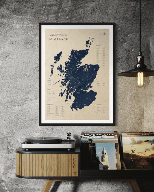 Scottish Whisky Distilleries Map Poster