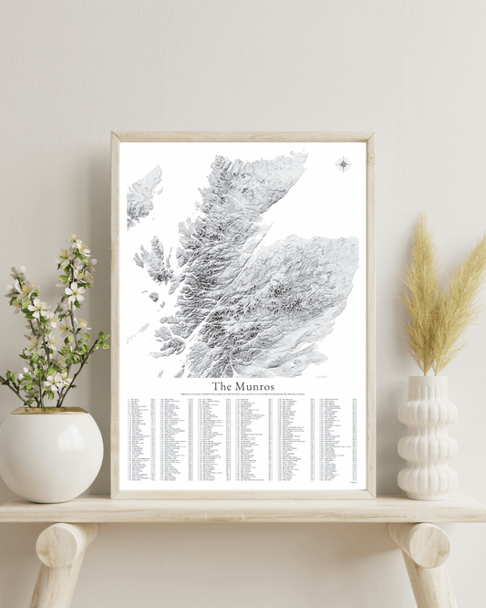 The Munros Print - Contour Map Poster