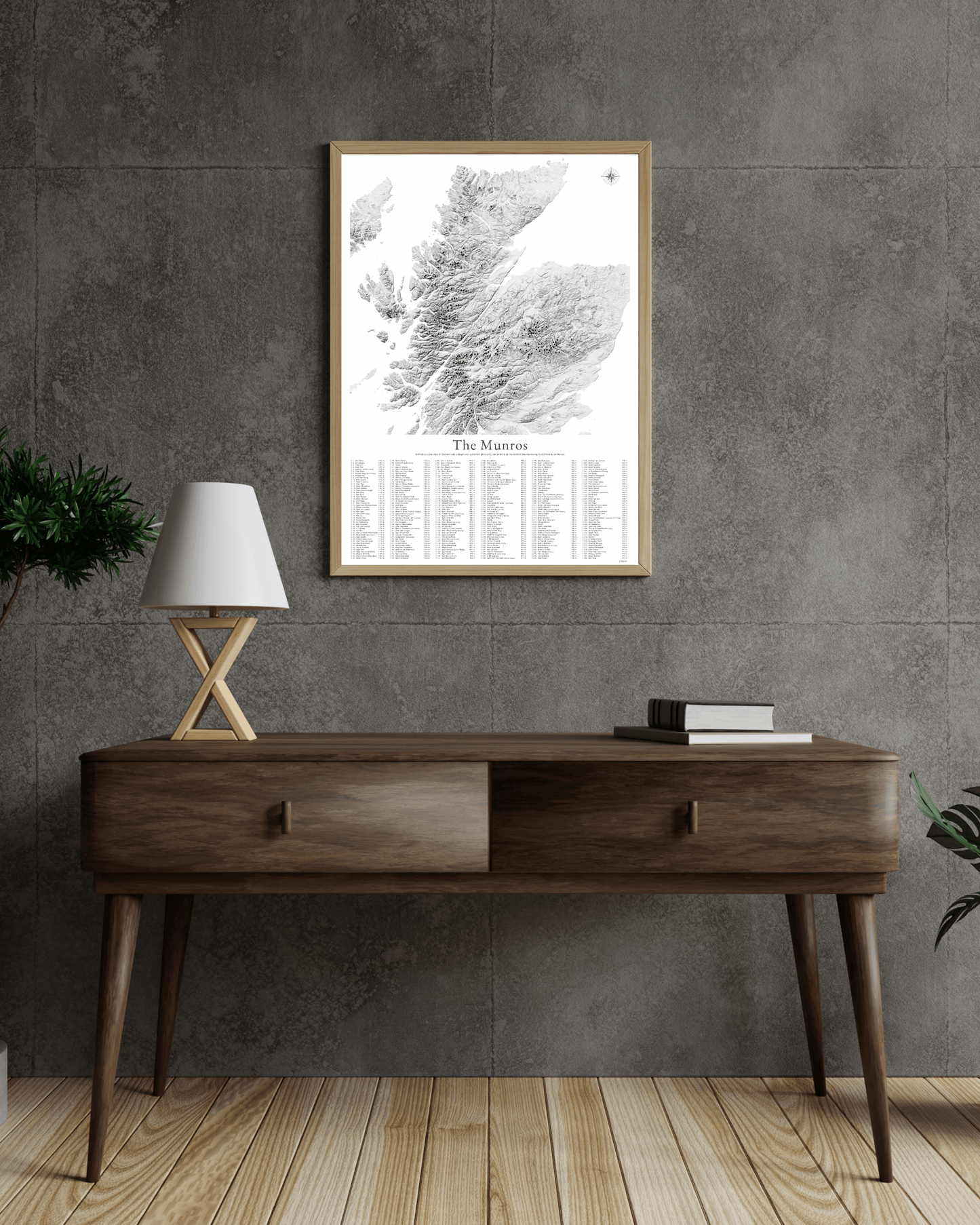 The Munros Print - Contour Map Poster