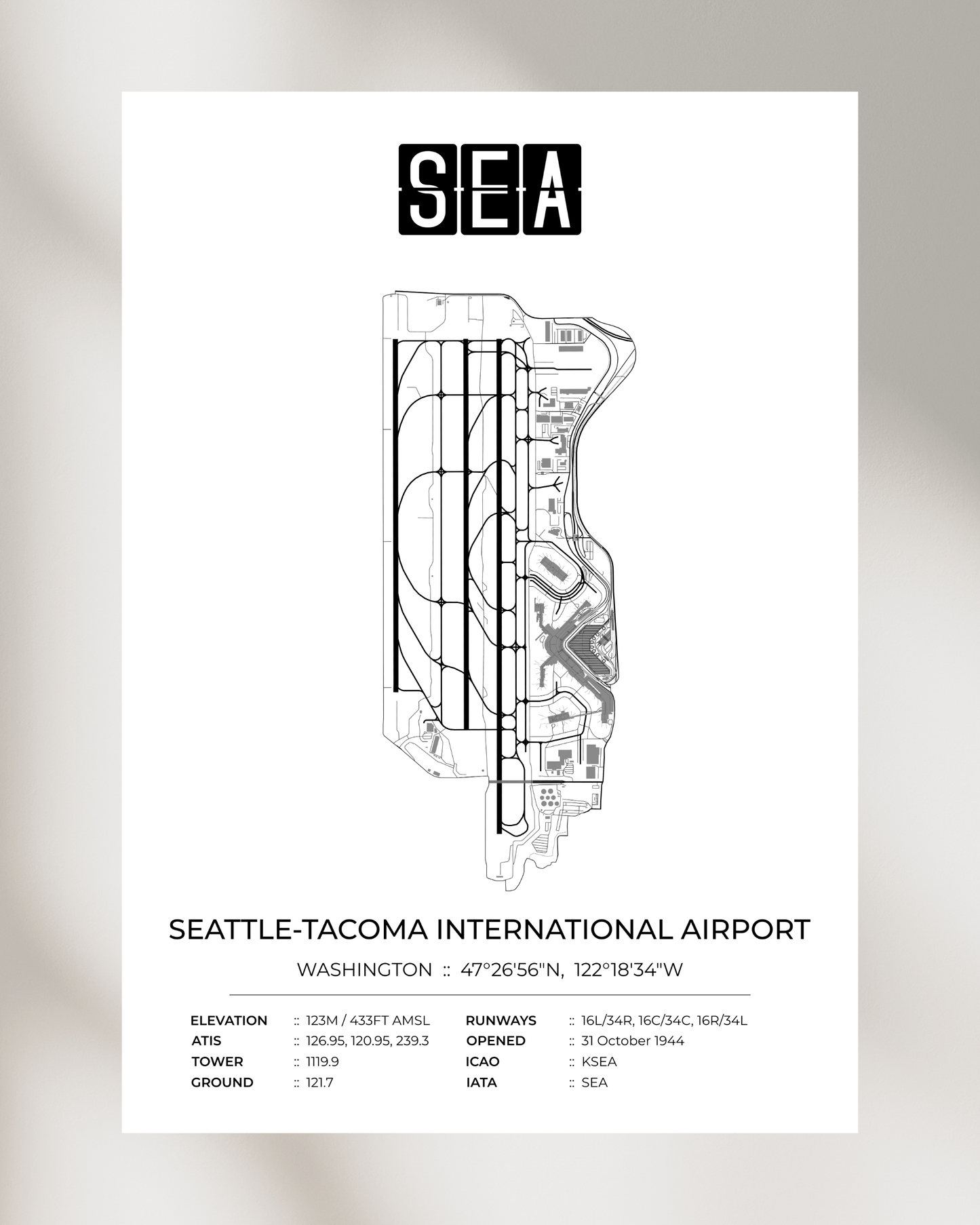 SEA - Seattle Tacoma International Airport Map