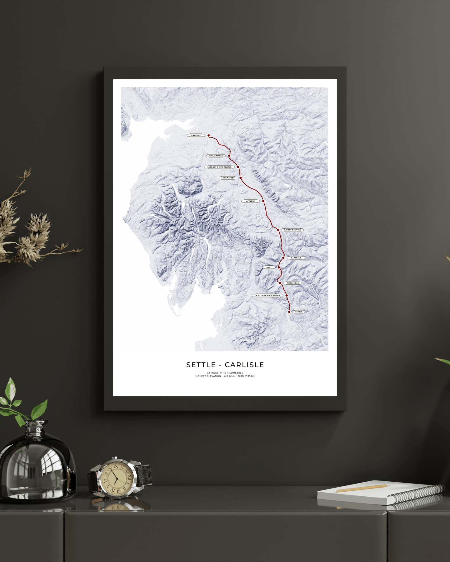 The Settle to Carlisle Line - Fine Art Railway Map