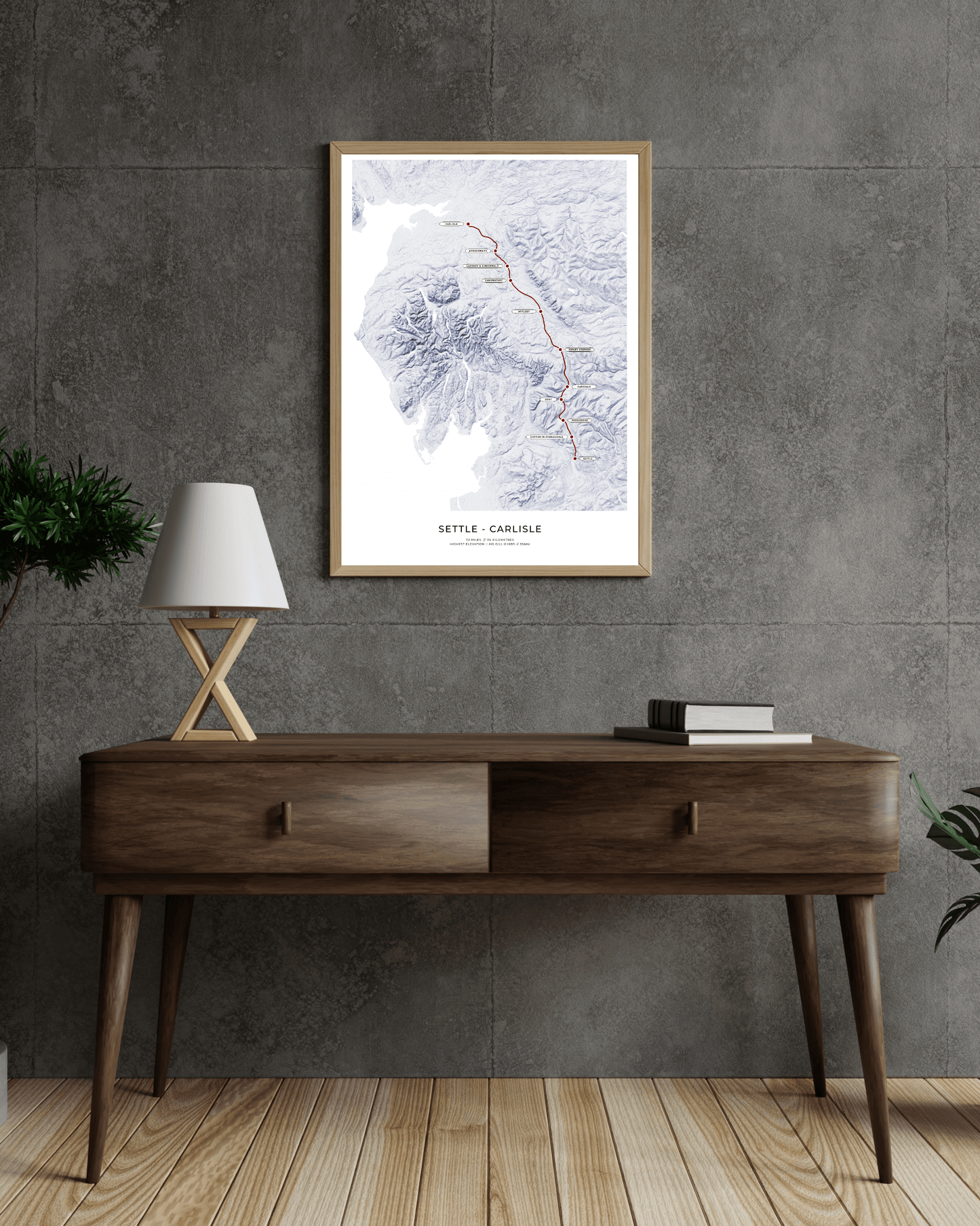 The Settle to Carlisle Line - Fine Art Railway Map