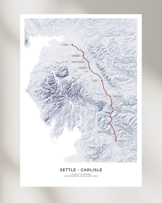 The Settle to Carlisle Line - Fine Art Railway Map