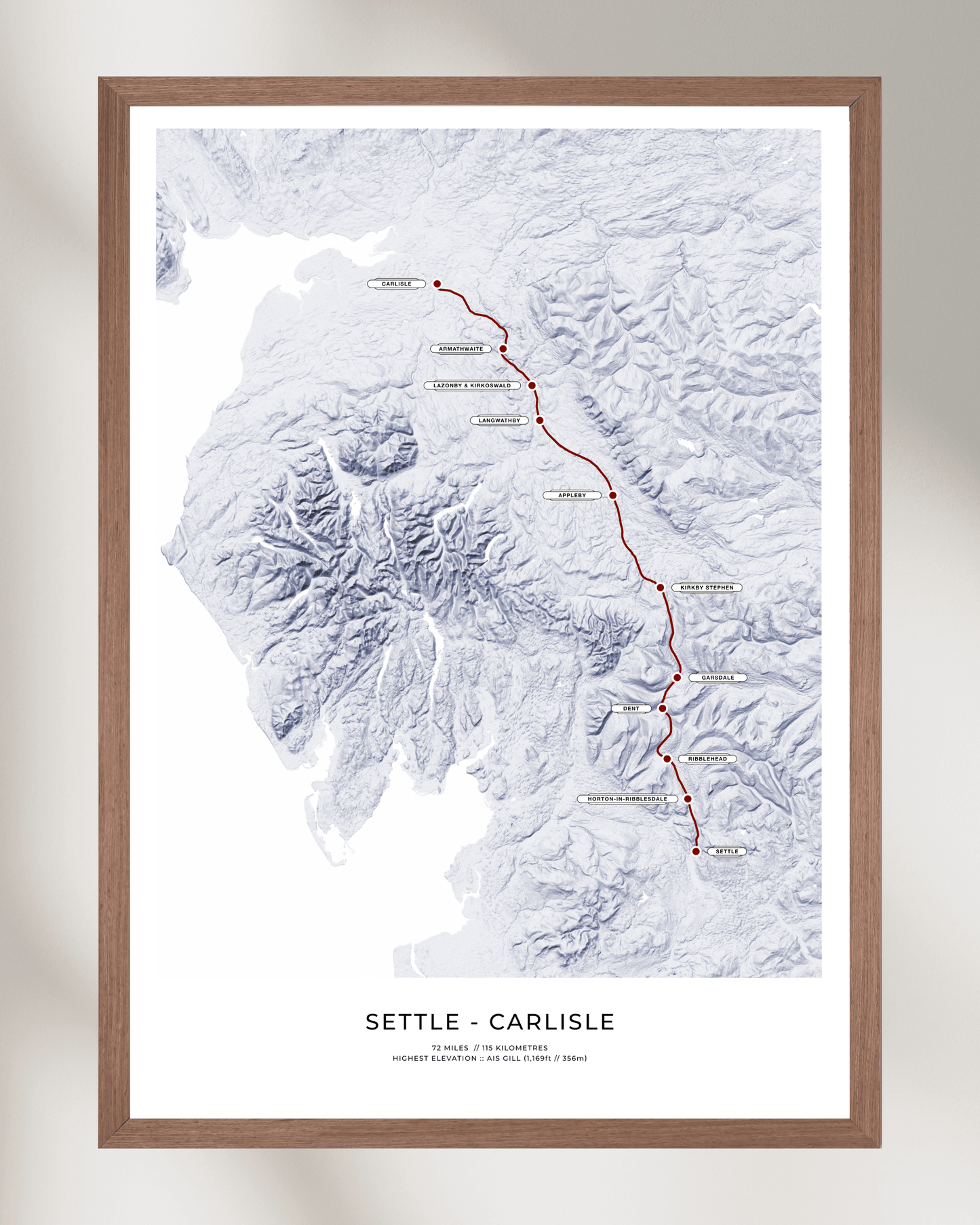 The Settle to Carlisle Line - Fine Art Railway Map