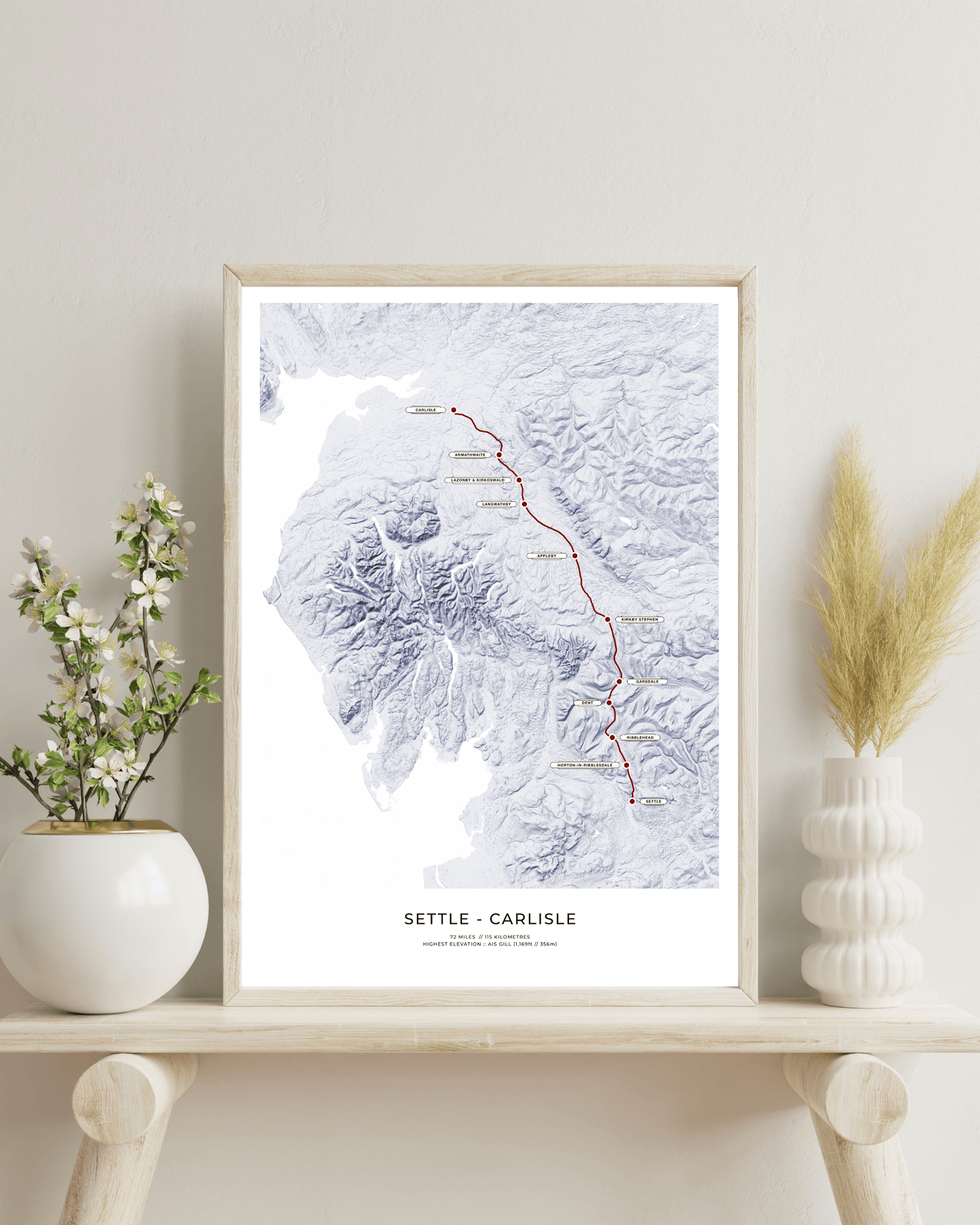 The Settle to Carlisle Line - Fine Art Railway Map