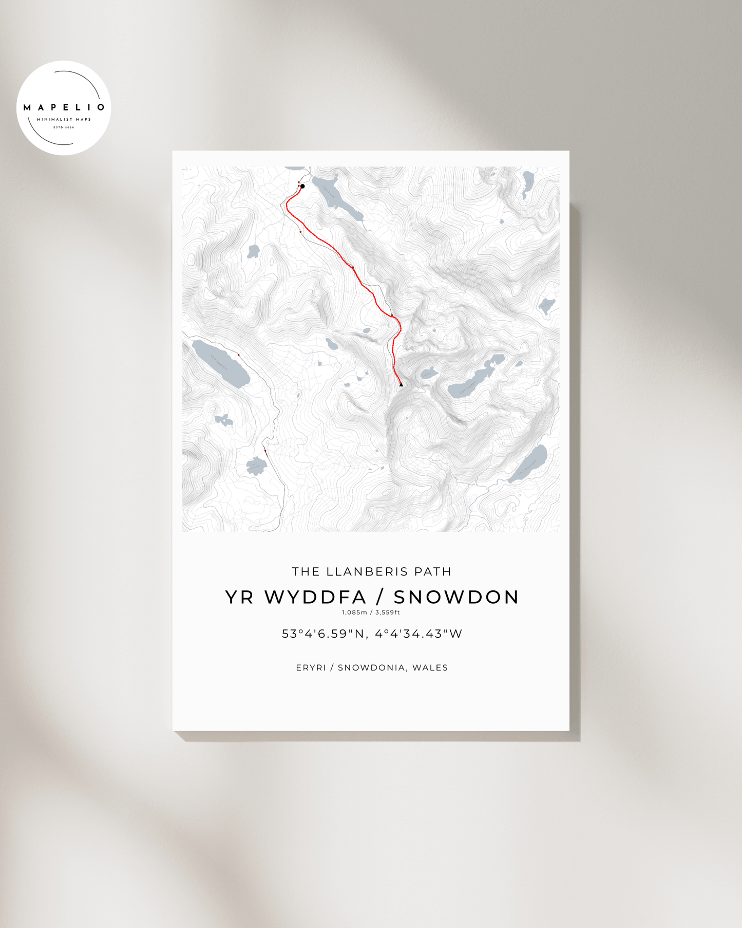 Snowdon - Llanberis Path Contour Map