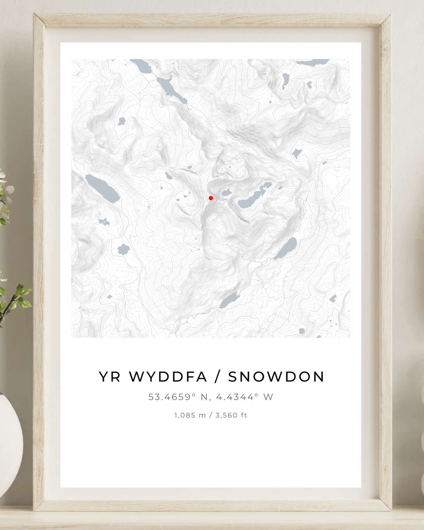 Yr Wyddfa / Snowdon -  Framed Contour Map