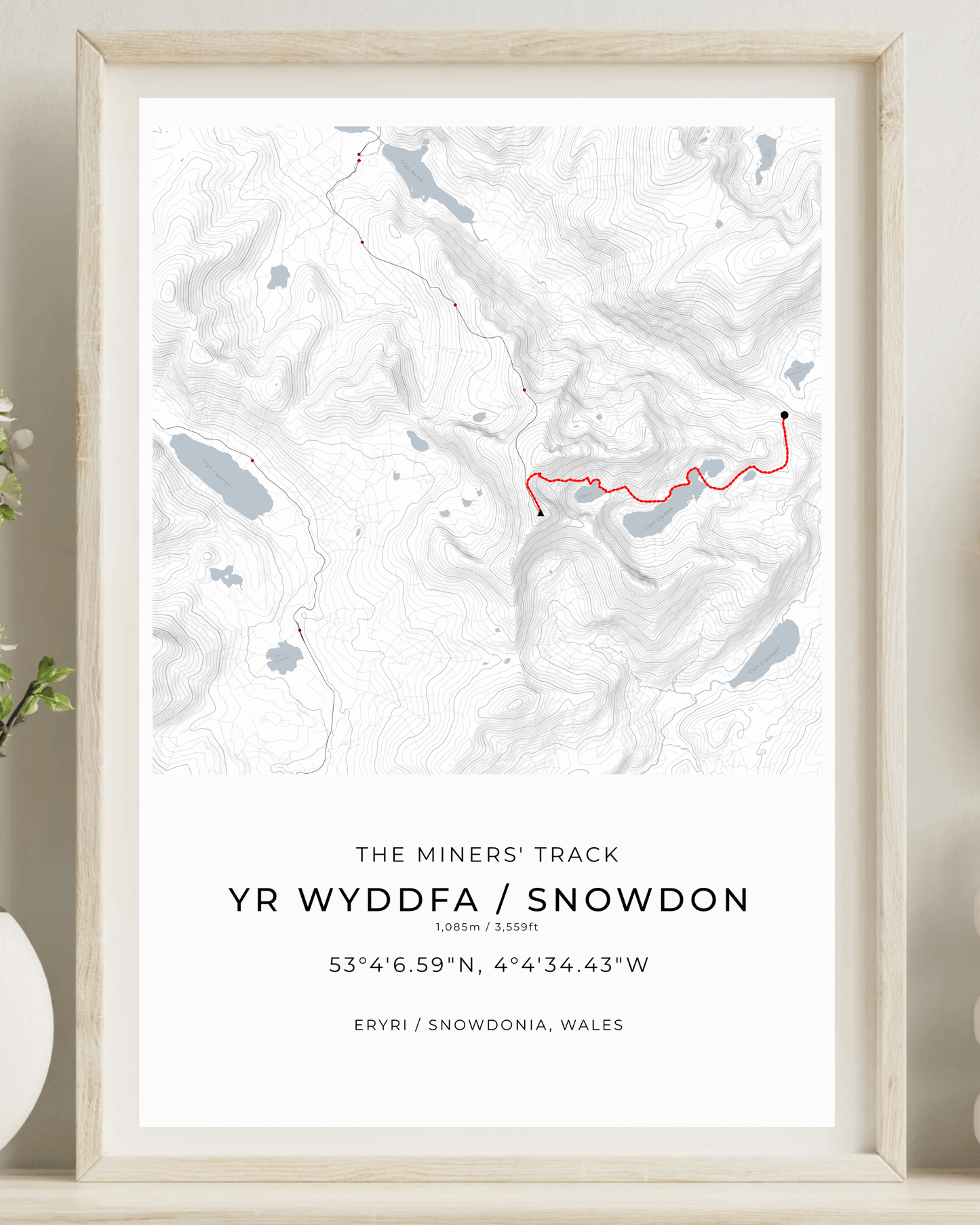 Snowdon - Miners' Track Contour Map