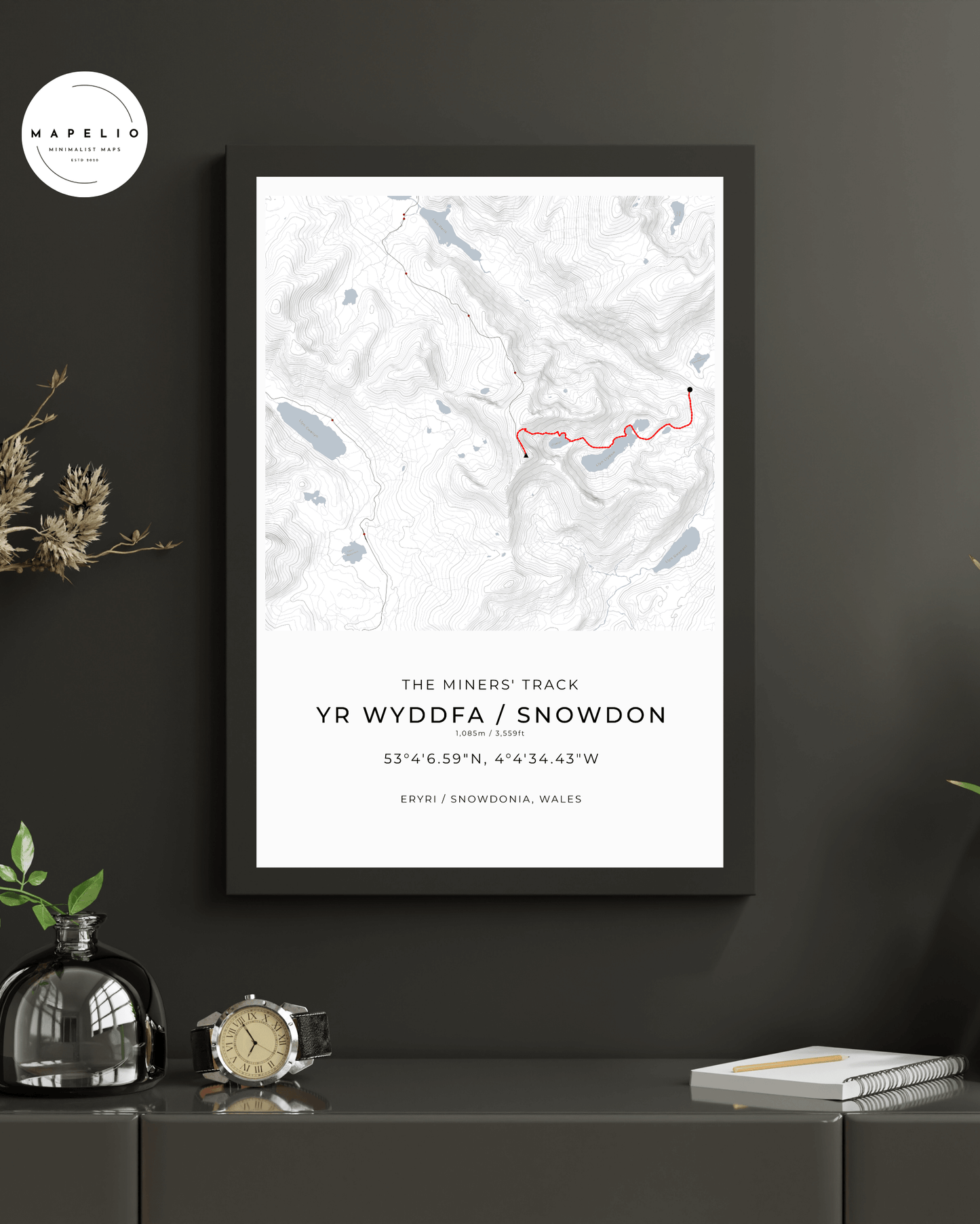 Snowdon - Miners' Track Contour Map