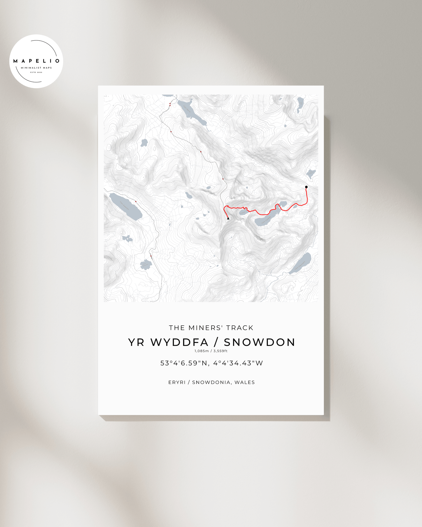 Snowdon - Miners' Track Contour Map