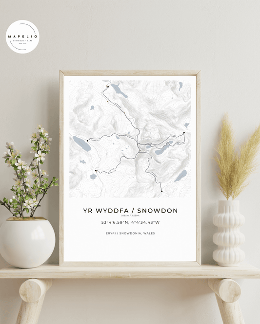 Yr Wyddfa / Snowdon Route Map -  Fine Art Print